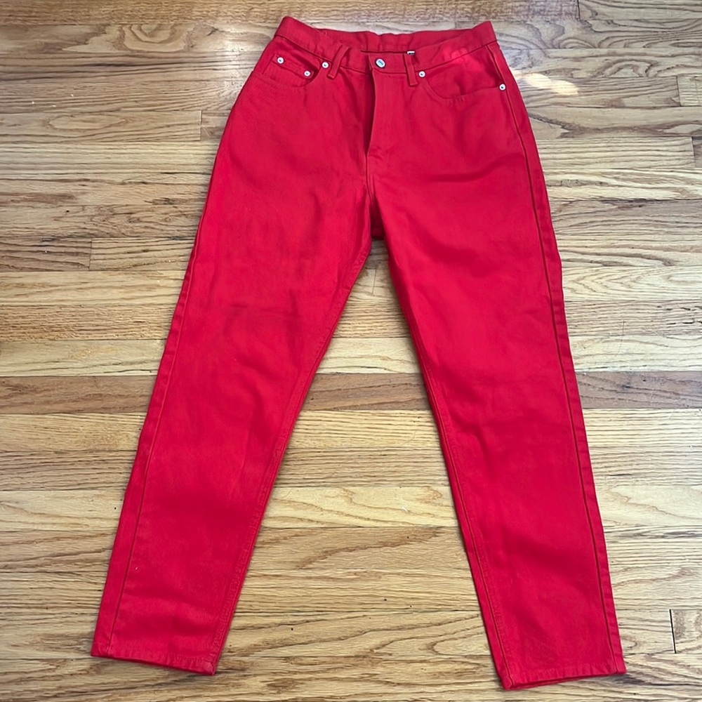 RED high waisted straight cut Jordache vintage jeans